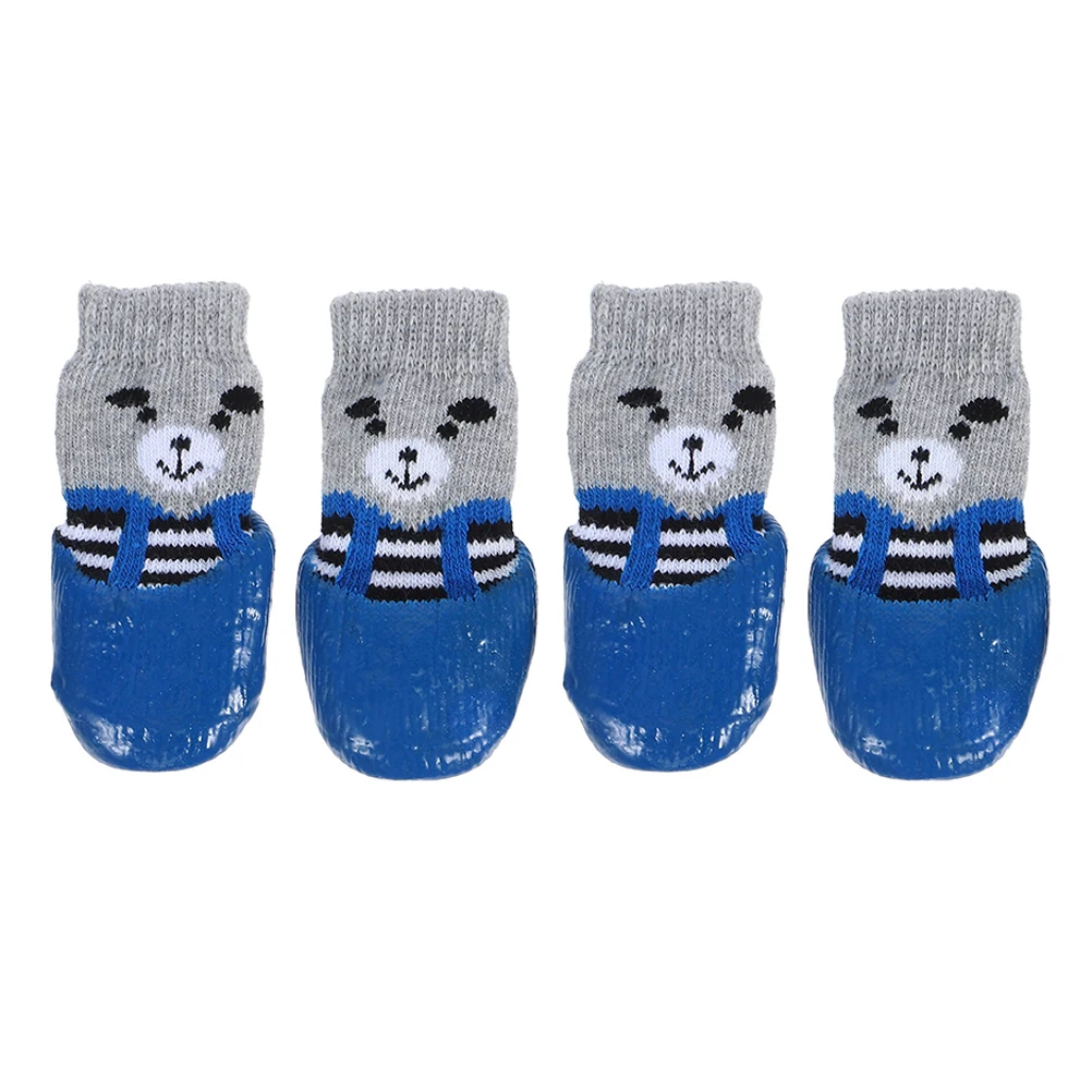 

4 Pcs Waterproof and Anti-slip Shoes Socks Pet Cat Dog Doggy Booties for Dogs Paw