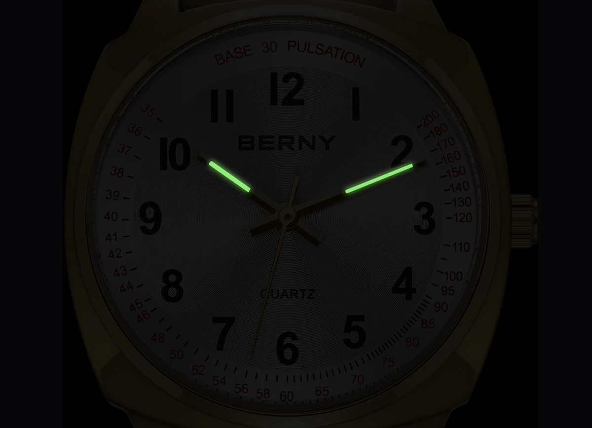 BERNY Damen-Armbanduhr, leuchtend, lässig, schlicht, Damen-Quarzuhr, S/S, weiches Silikonarmband, leicht ablesbar, modische Damen-Armbanduhr – Detail 6