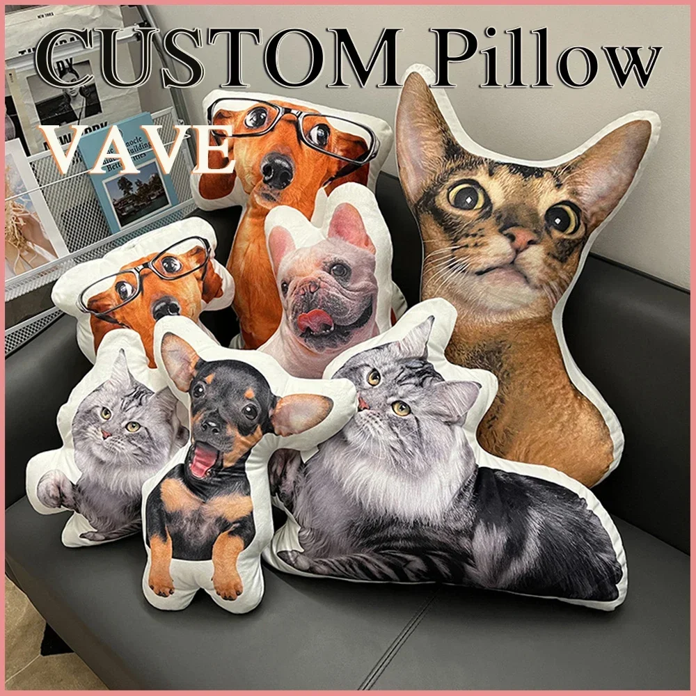 Foto forma personalizada fronha diy almofada para animais de estimação brinquedos bonecas animais de pelúcia cão gato imagem travesseiro