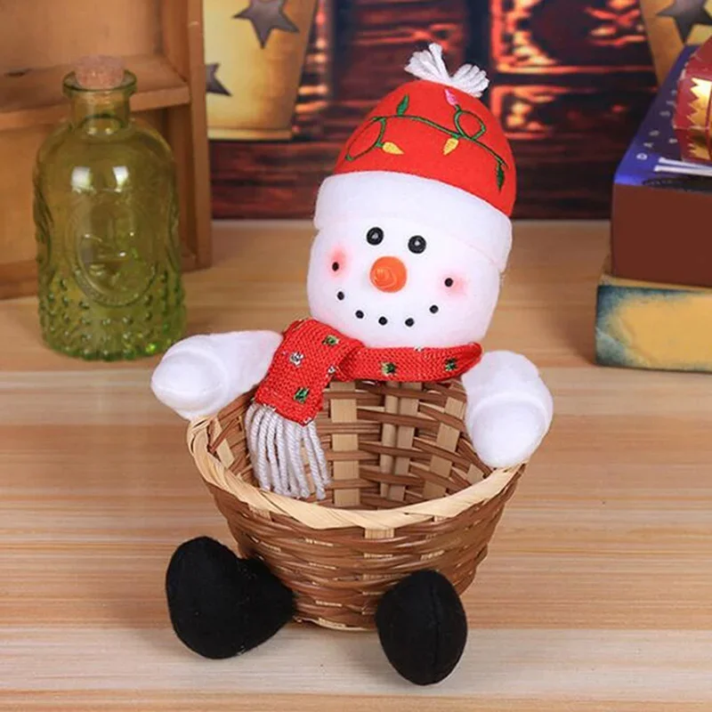 1PC Christmas Decoration Candy Basket Christmas Tabletop Decoration Children Candy Basket Christmas Decoration Small Candy Box