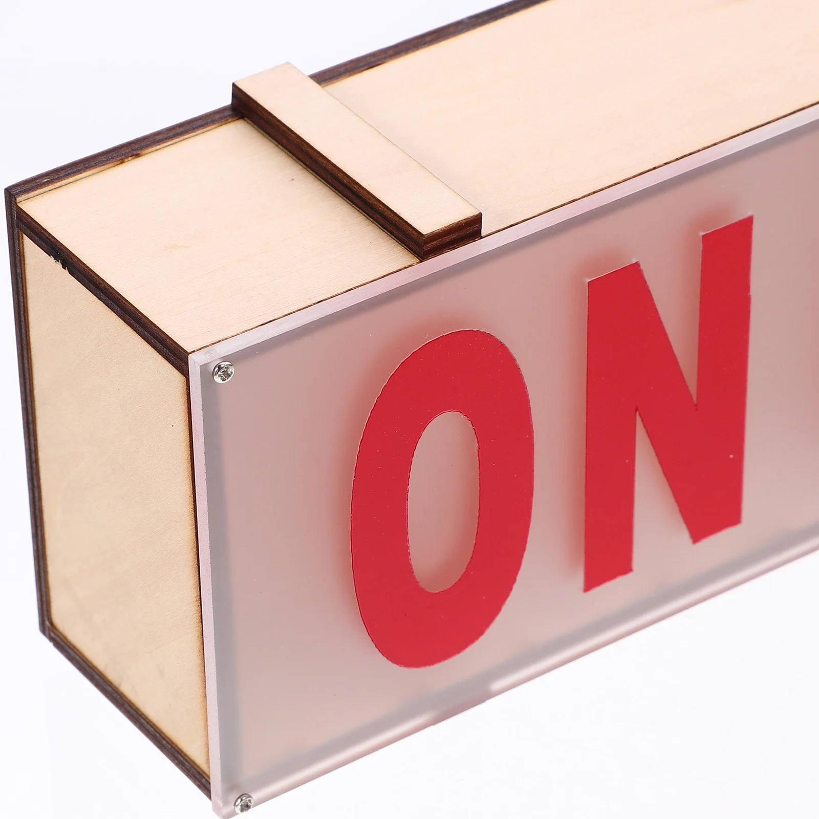Letter Solid Wood Light Box Night Office Neon Air Wireless Sign Button Plastic Recording
