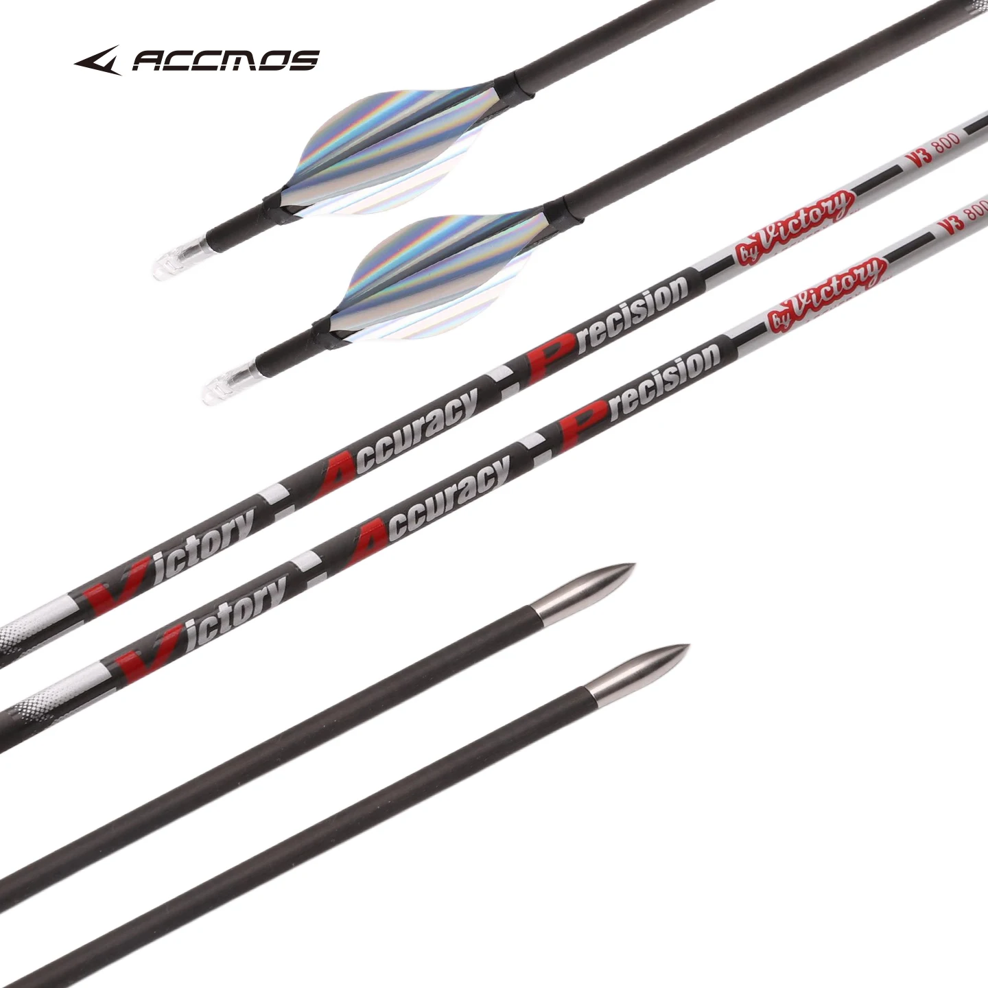 6/12pcs ID 4.2mm Pure Carbon Arrow Spiral Vanes Spine 350-900 Compound Recurve Traditional bow Shooting Training 30inch