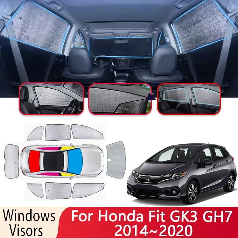 Car Sun Shade For Honda Fit GK3 GH7 2014~2020 2018 Auto Heat Windshield Sunshade Insulation Car Sun Protection Visor Accessories