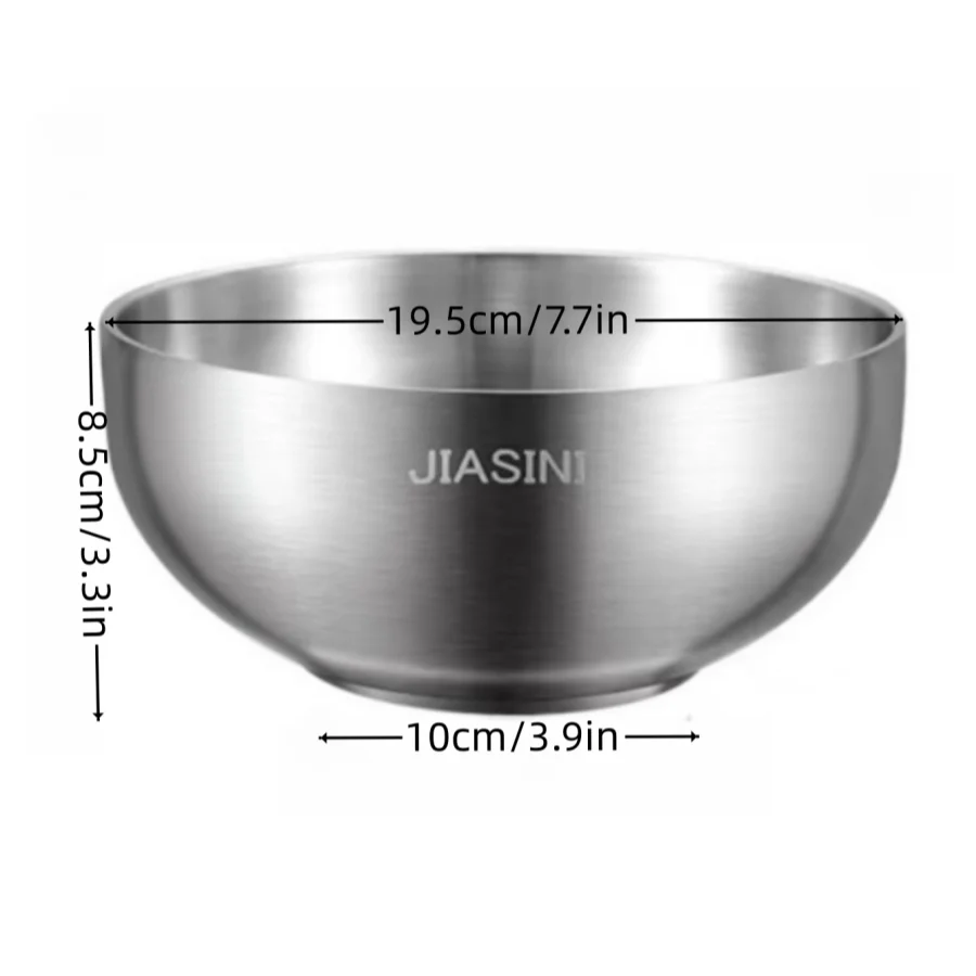 Mangkuk Mie Stainless Steel Rumah Tangga Berkualitas Tinggi Mangkuk Sup Instan Menarik Gaya Korea Mangkuk Nasi Salad Besar