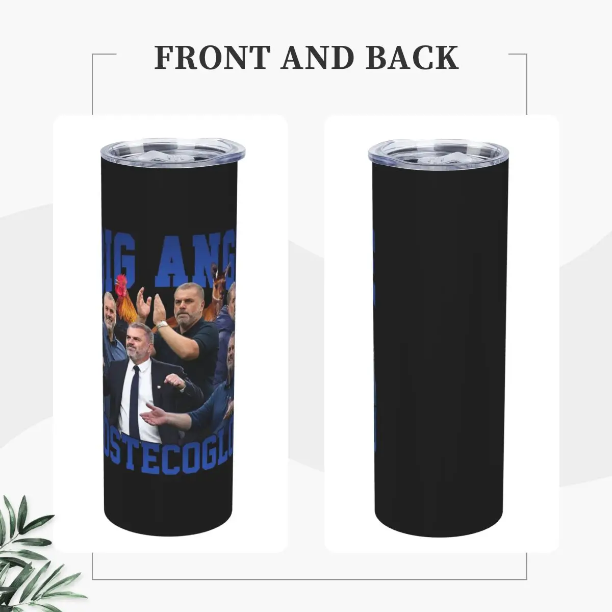 Big Ange Postecoglou Graphic Stainless Steel Tumbler Vacuum Insulated Mugs Thermal Cold Bottle Straw With Lid 20oz