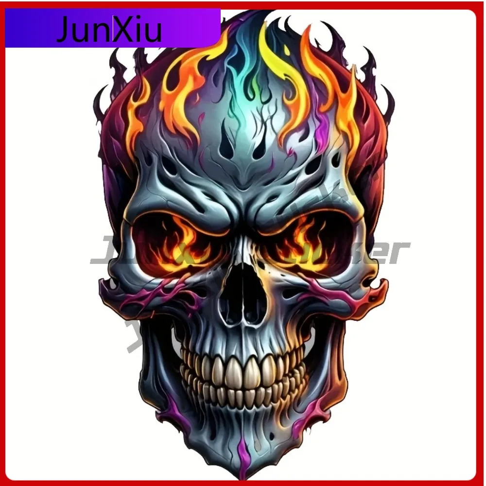 

Glitter Flame Skull Vinyl Stickers Fantasy Animal Theme Self-Adhesive Glossy Single Use Suitable Cool Lap Car Laptop Window B