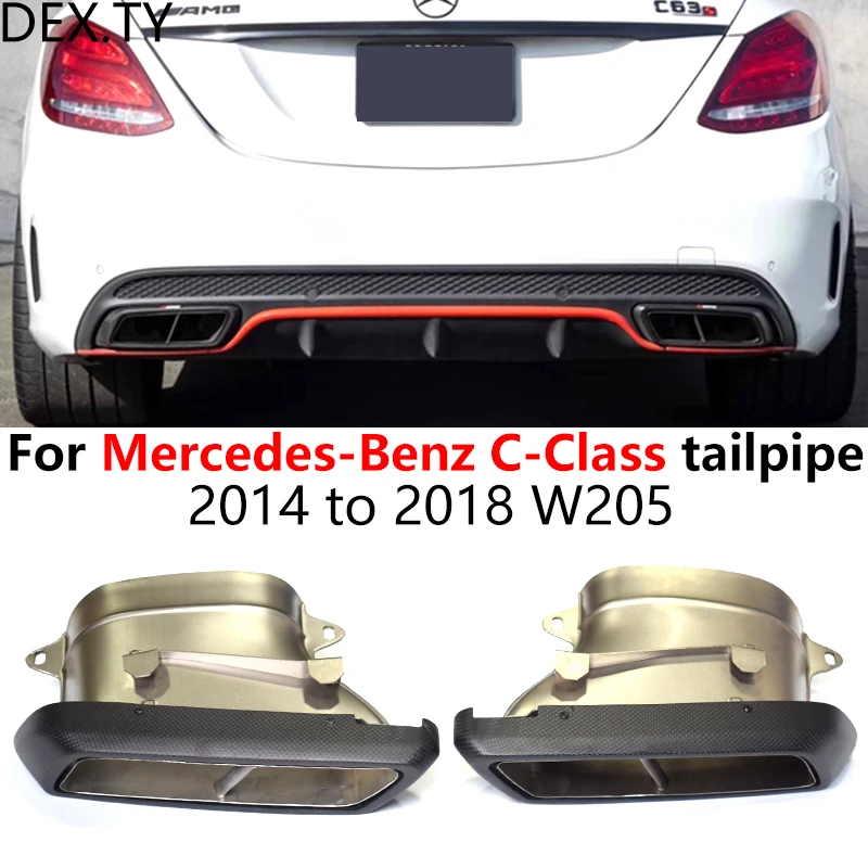 

1 pair for Mercedes-Benz C-ClassW205C180C200C260C300 tailpipe modification upgrade C63 four-outlet carbon fiber square tailpipe