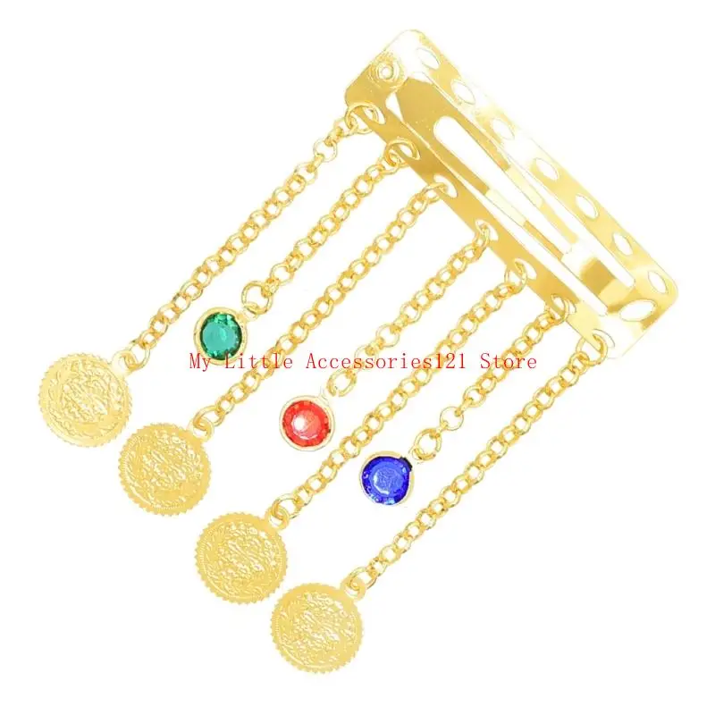 Phong cách cổ điển đồng xu Fringe Hairpin Gold Alloy Bangs Barrette Độc đáo