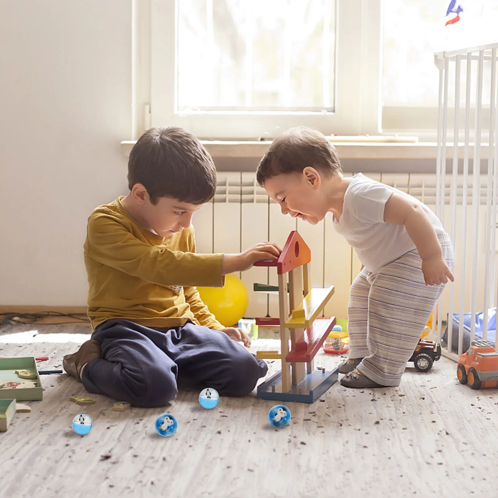 

10Pcs Crystal Ball Kids Bounce Balls Premium Rubber High Bouncing Elastic Jumping Ball for Children Portable Fun Plaything Gift