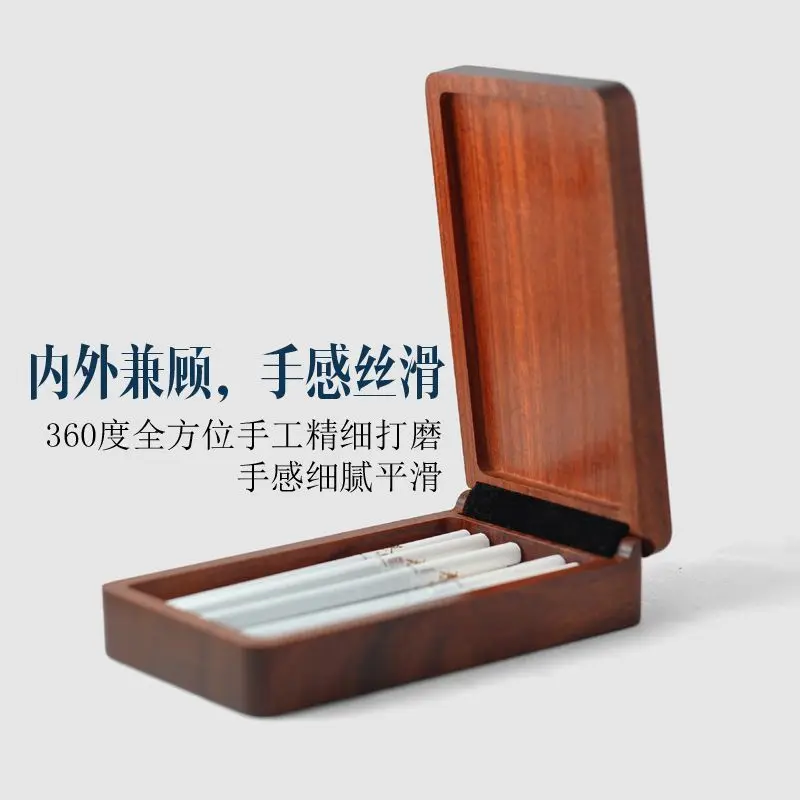 Rosewood cigarette box 20 cigarettes wooden cigarette box fine high-end retro carving high-end small leaf rosewood cigarette box