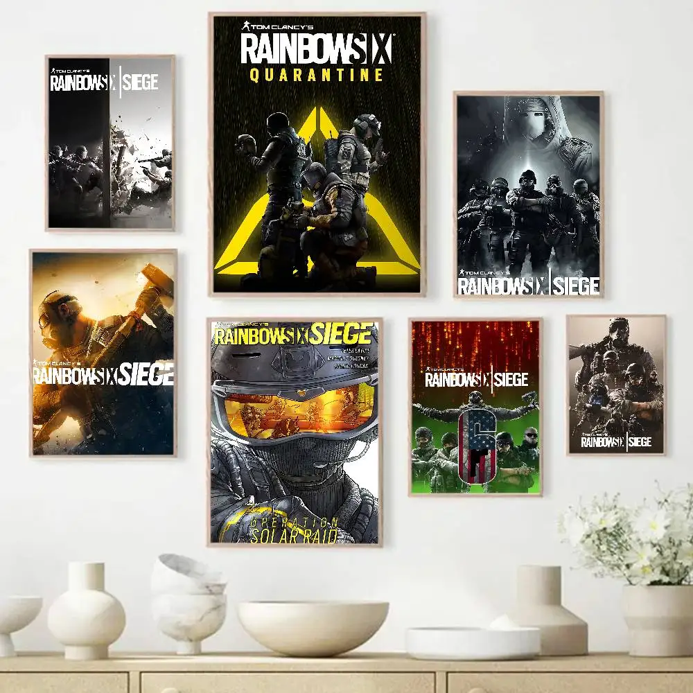 Tom C-clancy's rainbow six siege Classic Vintage Posters Decoracion Painting Wall Art White Kraft Paper Kawaii Room Decor