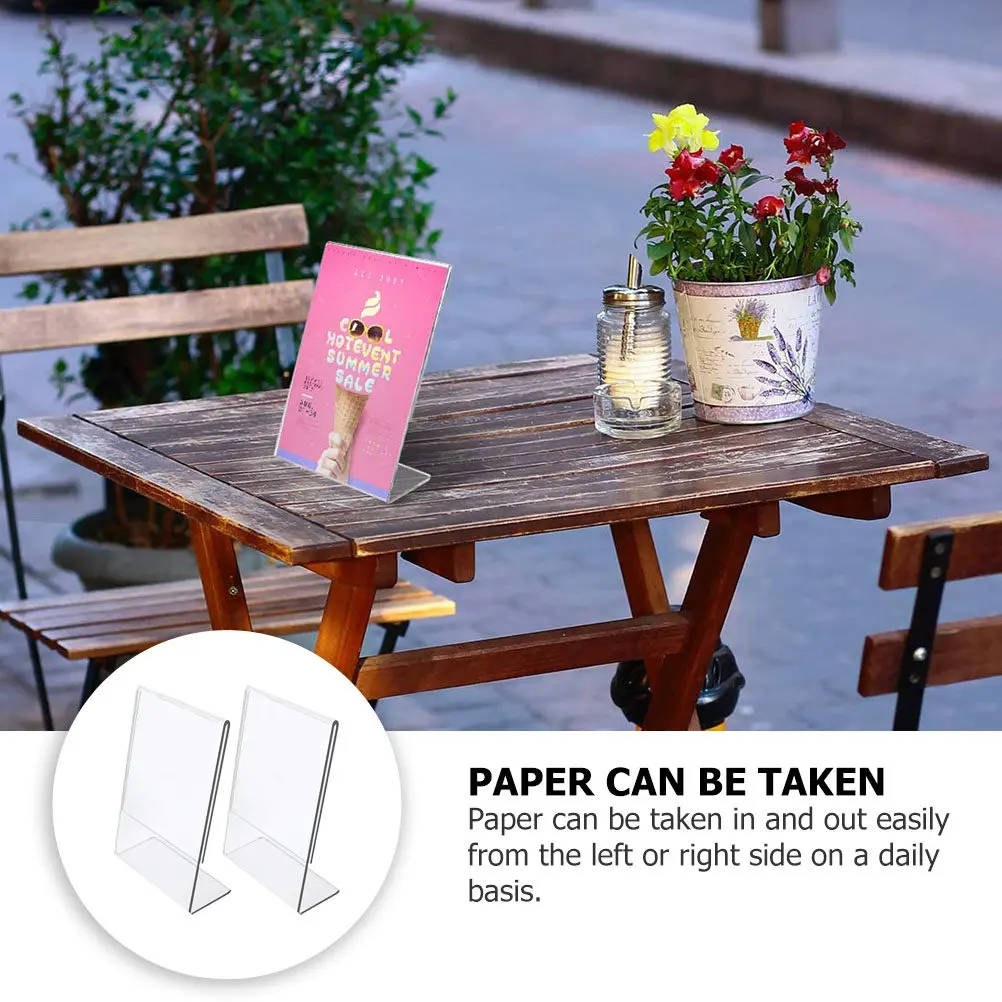 

Набор из 3 акриловых подставок для вывесок: прозрачные наклонные держатели для документов, меню, настольные дисплеи для ресторанов, офисов, баров, конференций, выставок