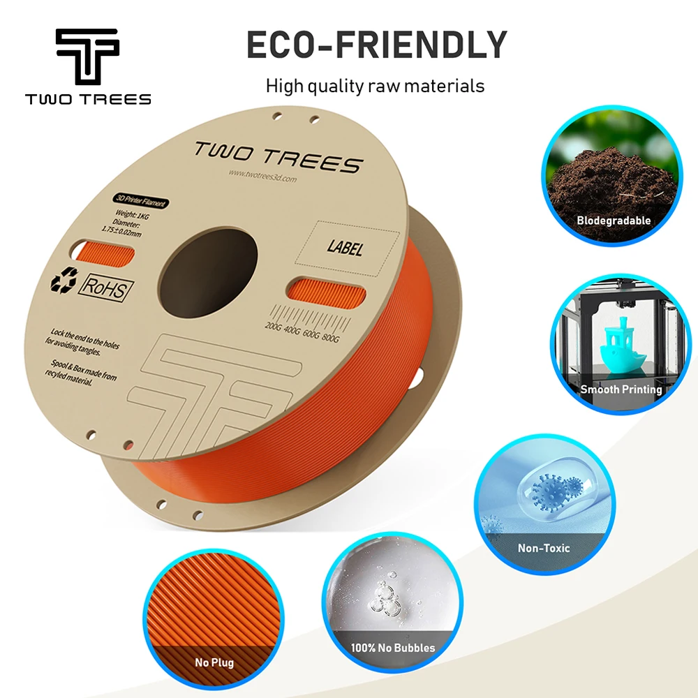 

Twotrees 3D Printer PLA Filament Upgraded High-Speed Printing 1.75mm 1KG 3D Printing Material With Spool For Creative DIY Model