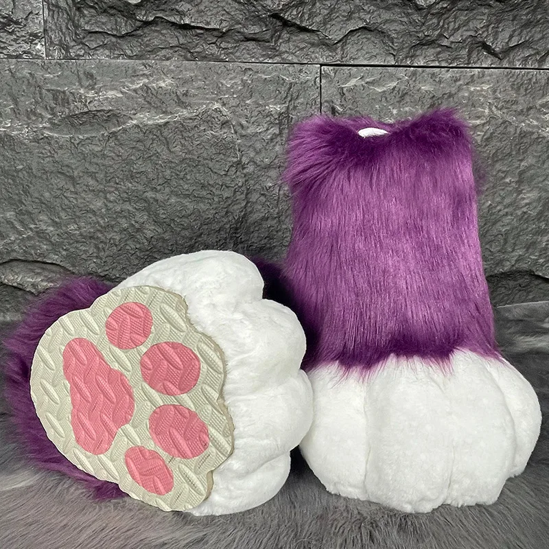 Fursuit Feet Paw Shoes Kit Plush Furry Boots Fursuit Costume Paw Shoes Halloween Accessories Cosplay Costume Comic Exhibition - view 2