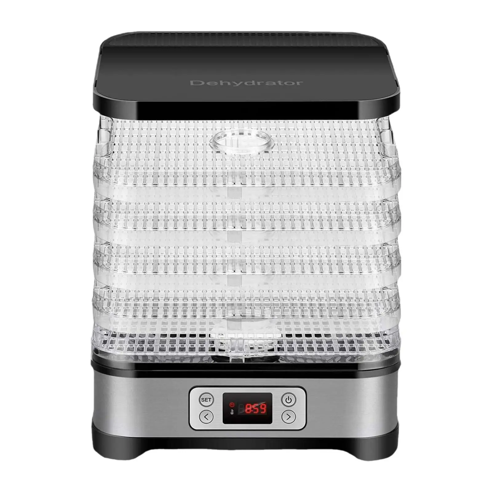 مجفف طعام كهربائي 5 صواني مجفف فواكه محمول للكلاب يعامل اللحوم والوجبات الخفيفة