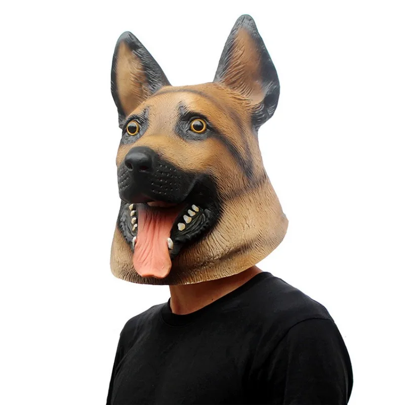

Halloween Masquerade Fancy Dress Party Cosplay Costume Police Animal German Shepherd Mask Dog Mask Head Full Face Mask