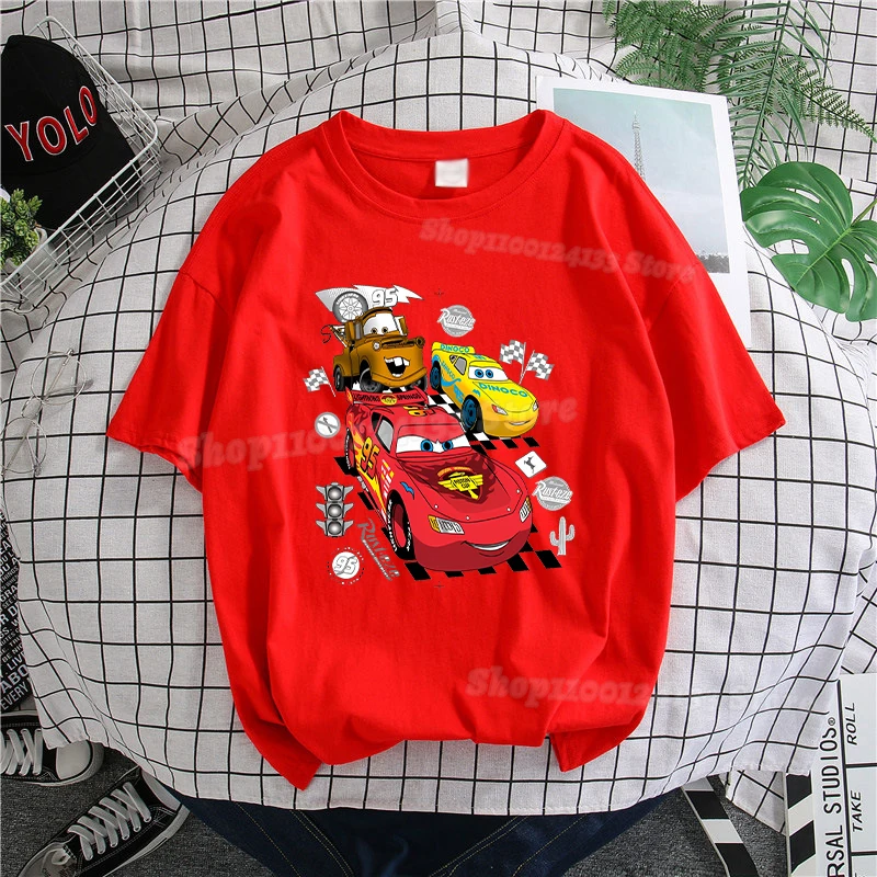 Herren-T-Shirt aus Baumwolle, niedliches Auto-Motiv, Anime, Damen, Y2K-T-Shirt, kurzärmelig, Sommer, Kawaii, Partykleidung, Oberteil – Detail 4