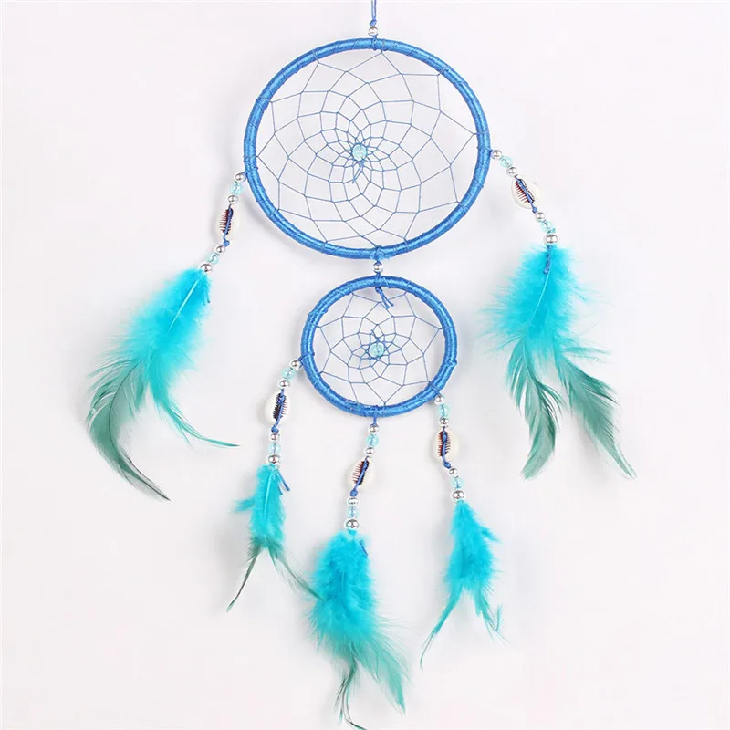 Indian Dreamcatcher Creative Feather Wind Chime Hanging Ornament Ethnic Craftwork pure hand 1pcs