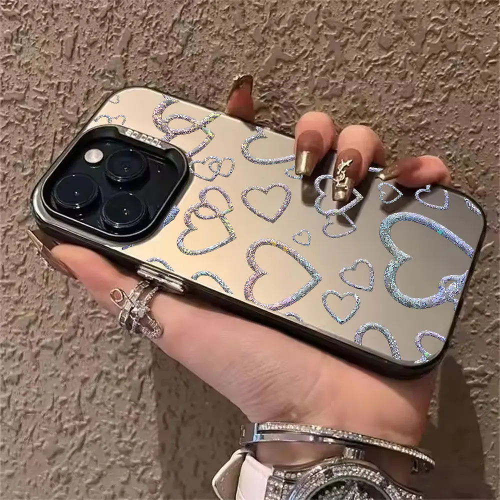 Colorful Heart Print Case For iPhone 17 18 16 15 14 13 12 11 Pro Xs Max Mini 8 7 Plus XR Air 17e 16e Matte IMD Shockproof Cover view 6