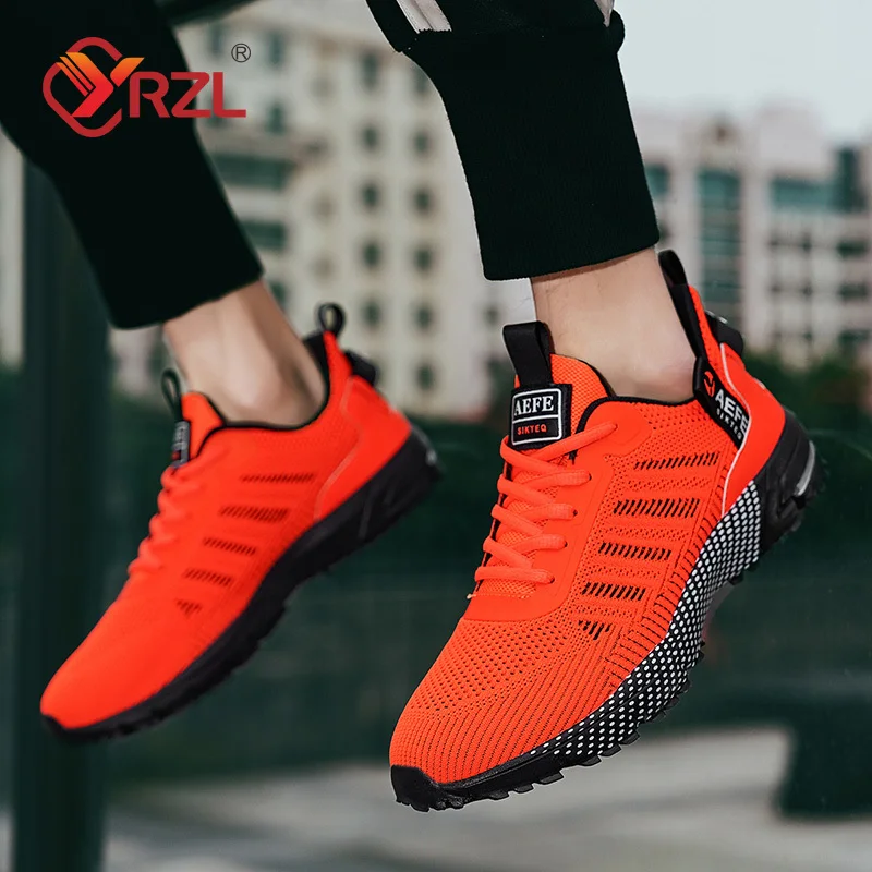 YRZL Men Casual Sport Shoes Breathable Lightweight Sneakers Outdoor Mesh Running Shoes Athletic Jogging Tenis Walking Shoes Man