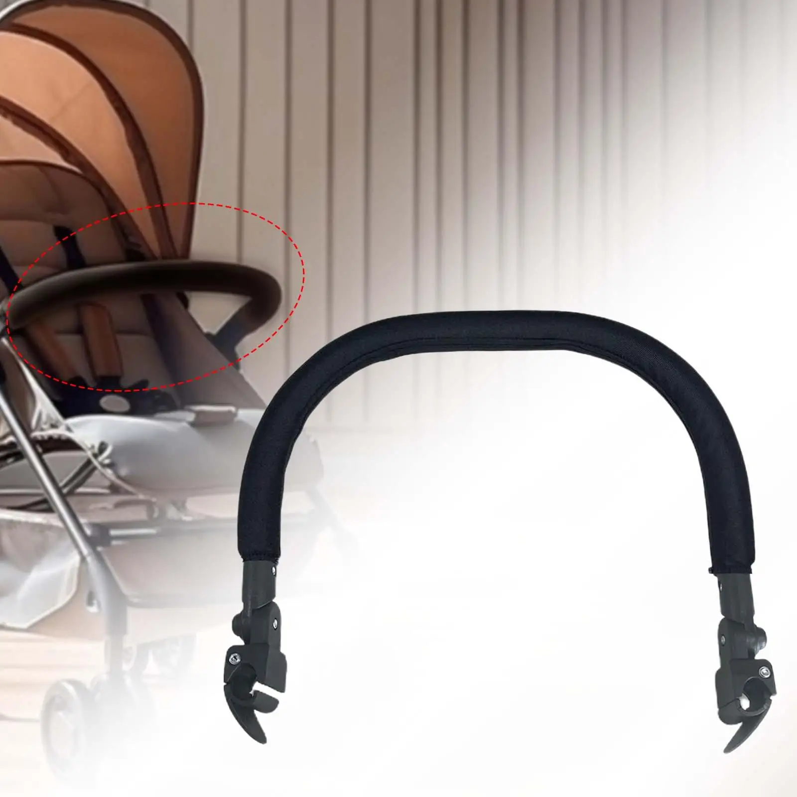 

Oxford Cloth Stroller Armrest Adjustable Handle Replacement Safety Bumper Bar for Baby Carriage Stroller