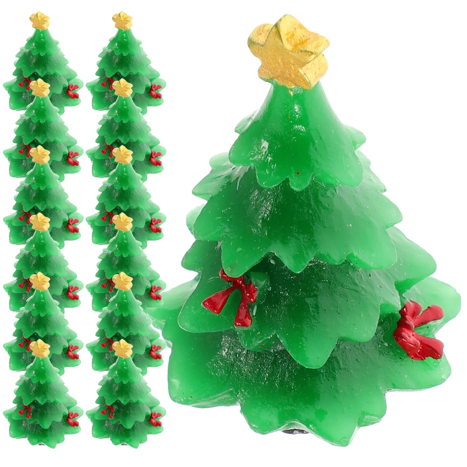 

30Pcs Resin Landscape Decor Christmas Miniature Tree for Home Office Garden Festive Holiday Theme Decoration Accessories
