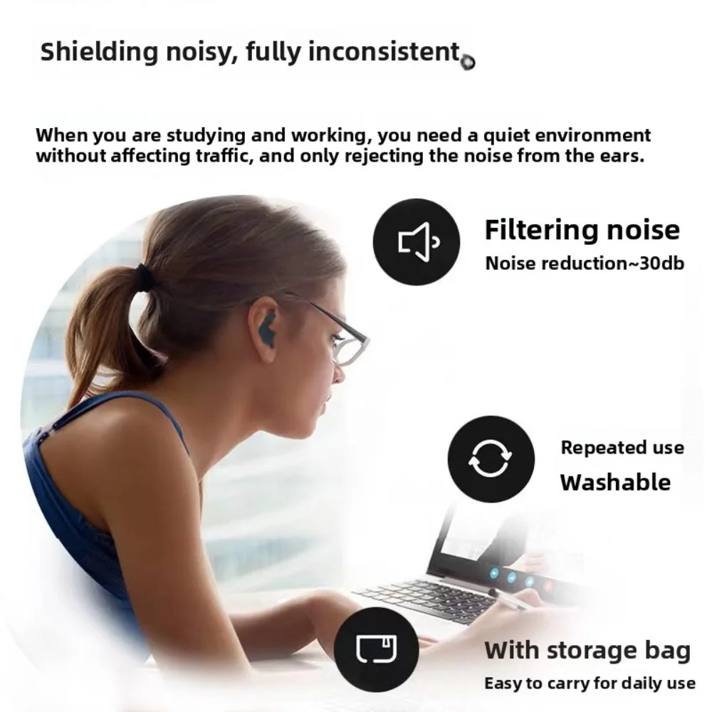 New earplugs sleep to reduce noise silicone noise reduction special dormitory anti-noise and anti-snoring silent earplugs