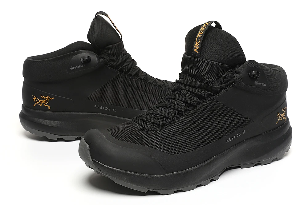 2025 New ARCTERYX  AERIOS FL MID GORE-TEX Men Mid Top Waterproof Shoes Gold Anti Slip Hiking Shoes Bird Shoes Eur40-45