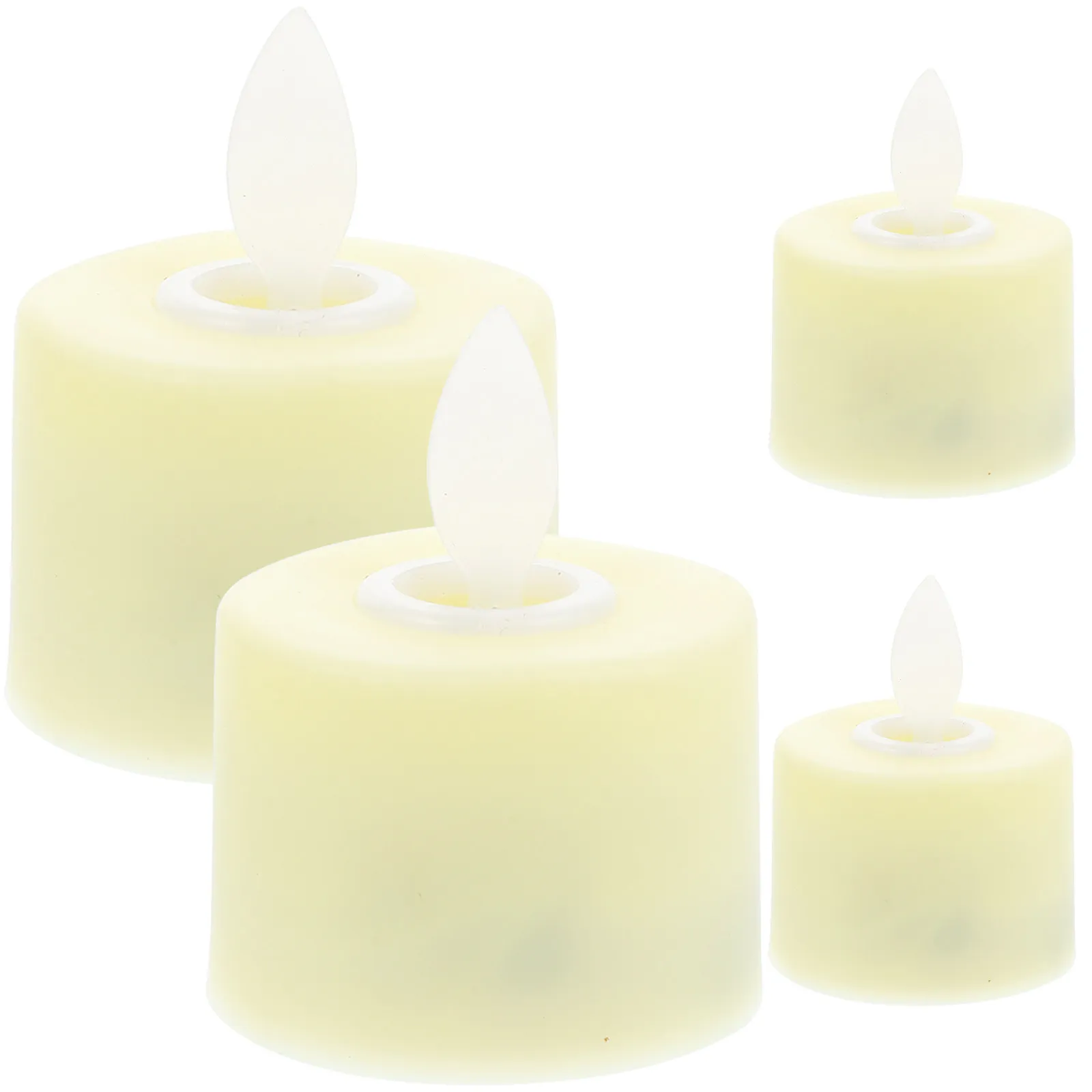 4Pcs Flameless LED Tea Lights, Battery Operated Waterproof Flickering Candles for Romantic Home Decor