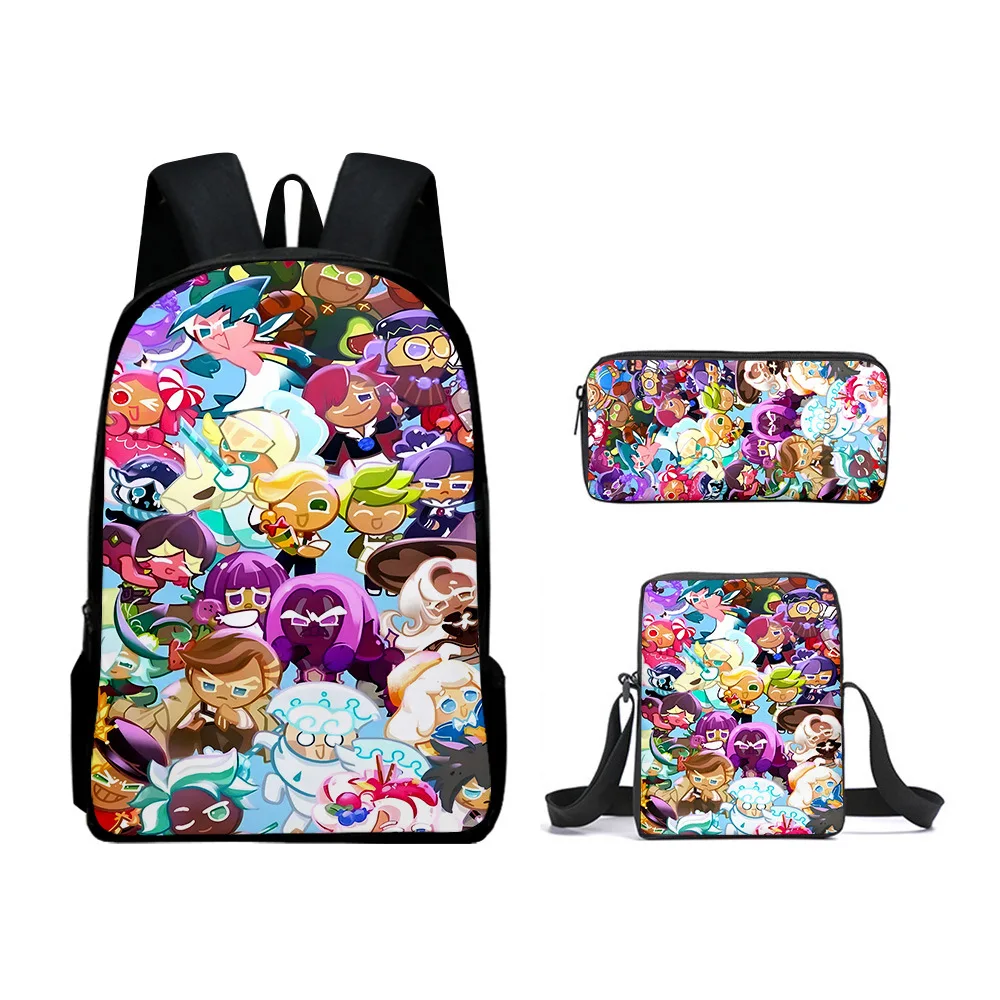 Cartoon Youthful Shadow Milk Plush 3D Print 3pcs/Set Student Travel bags Laptop Daypack Backpack Shoulder Bag Pencil Case