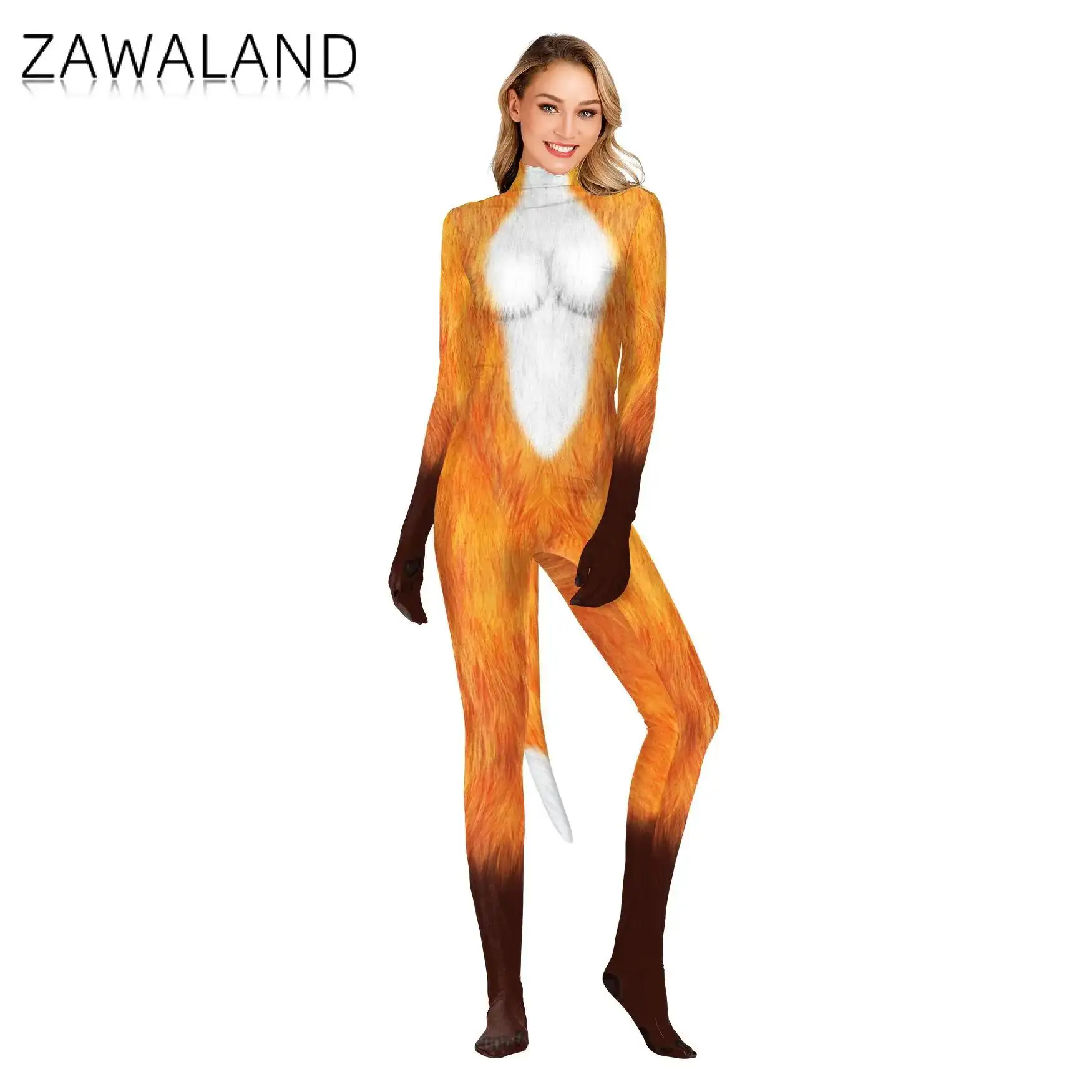 Zaw aland Cosplay Kostüm Eltern-Kind-Kleidung Frauen Mann Bodys Tier Ganzkörper gedruckt Zentai Familie Set Cat suits Overall