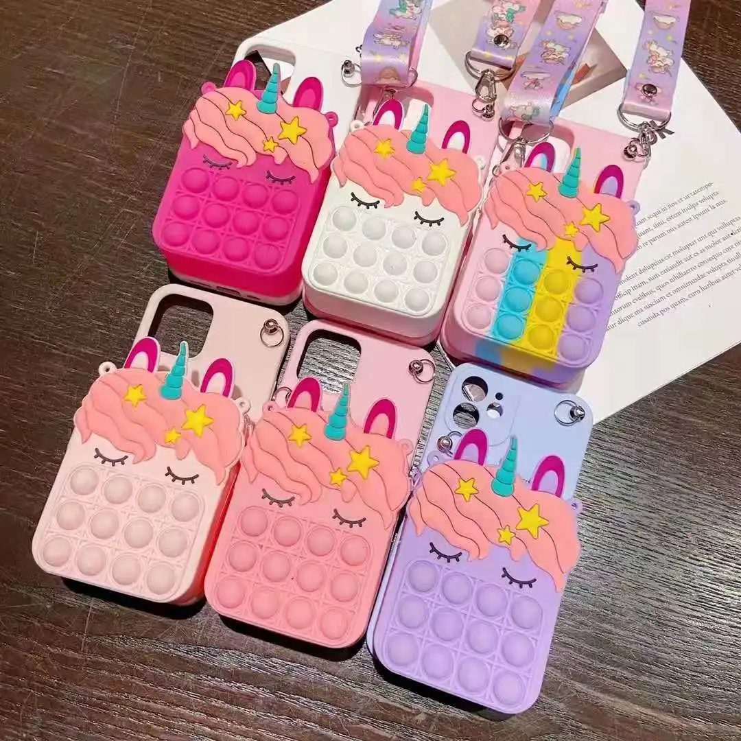 Cartoon 3D Horse Wallet Case For Samsung Galaxy A11 A13 A22 A31 A42 A51 A52 A53 A71 A81 A91 Crossbody Coin Purses Cover