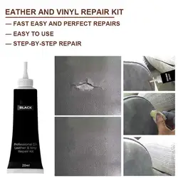 20ml Car Care Kit Liquids Leather Skin Refurbish Repair Tool Auto Seat Sofa Coats Holes Scratch Cracks Restoration Black For Car