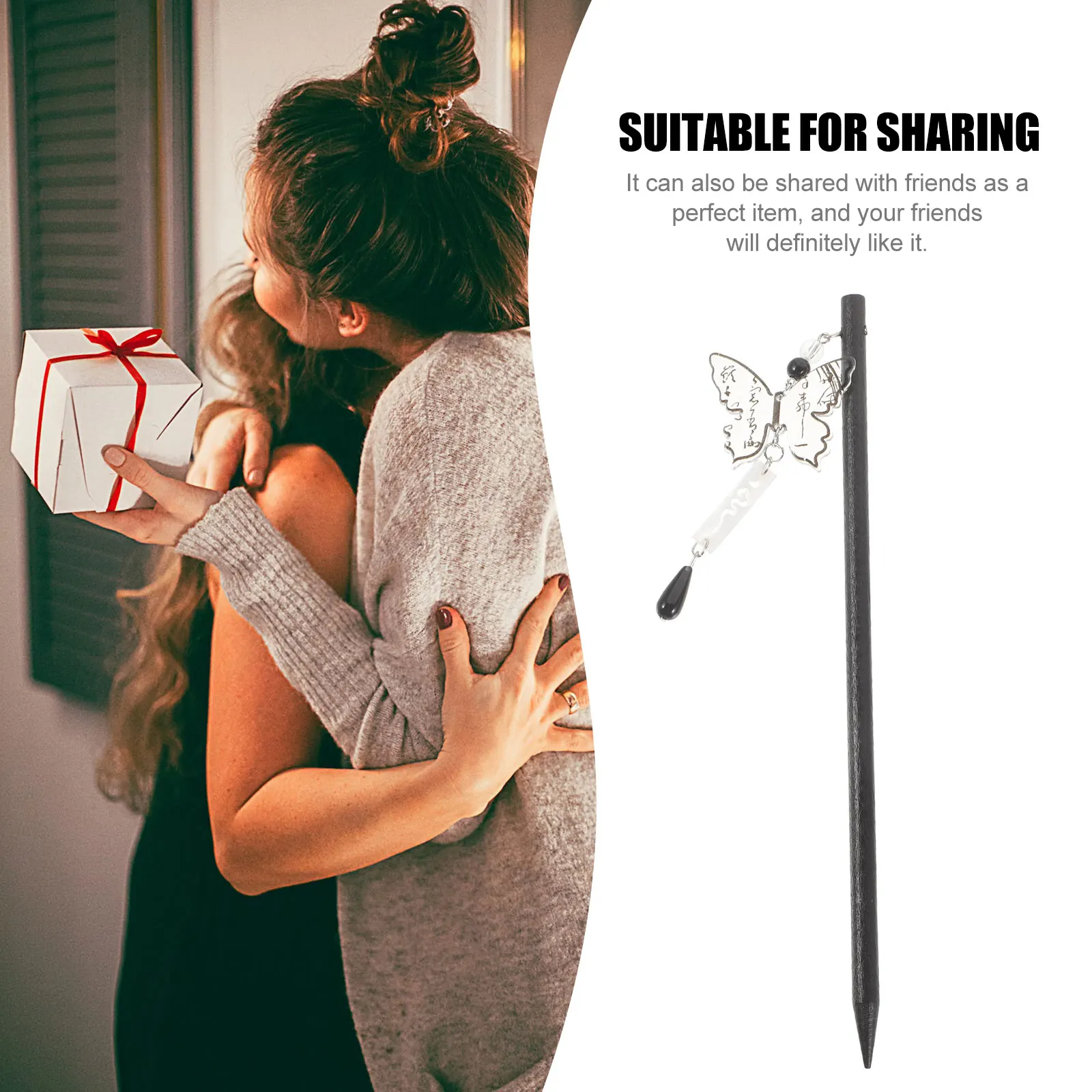 

Rose Hairpin Tassel Decorative Women Hair Sticks Black Chopsticks Harajuku Party Daily Wear Stylish Durable Unique Gift