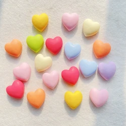 30pcs Glitter Resin Colorful Mini Cute Heart Shape Nail Art Flatback Rhinestone Applique DIY Wedding Scrapbook Decor Craft