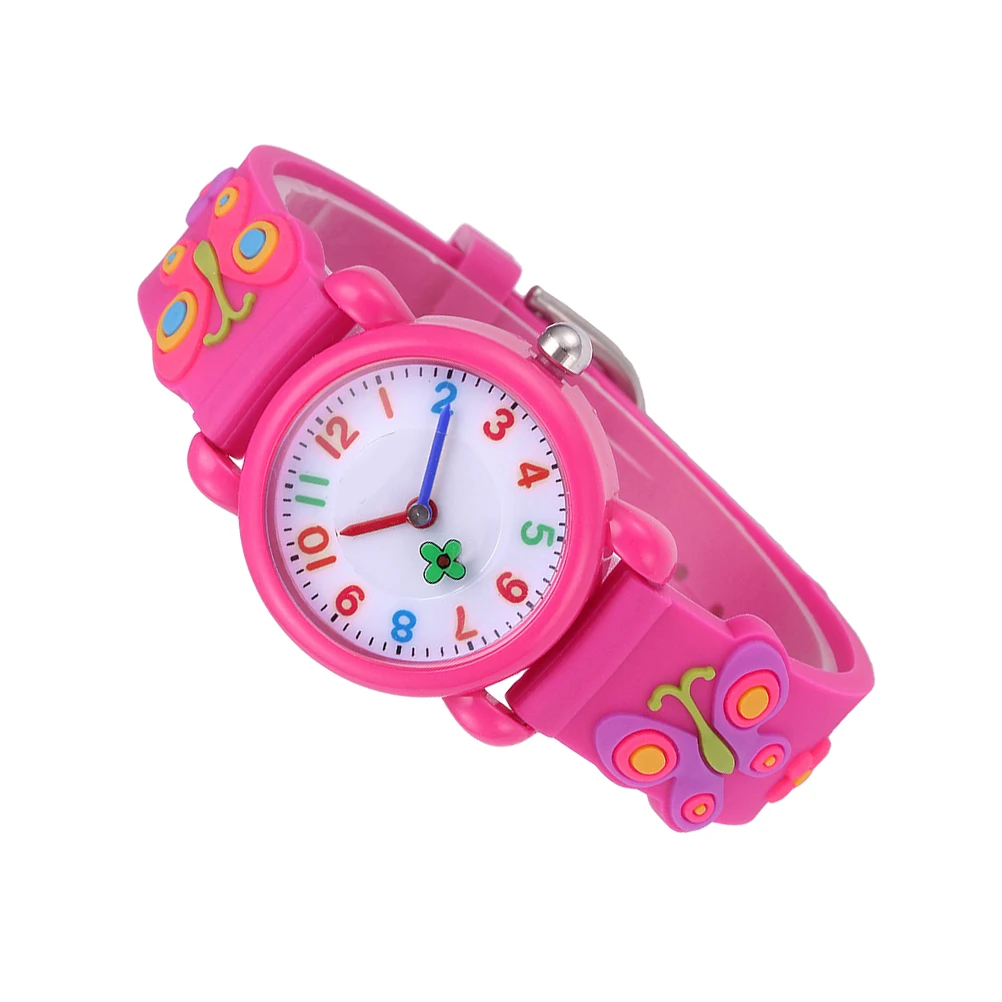 

Silicone Cartoon Adorable Watch Comfortable Gift Creative Quartz Birthday Present For Students(Rosy)
