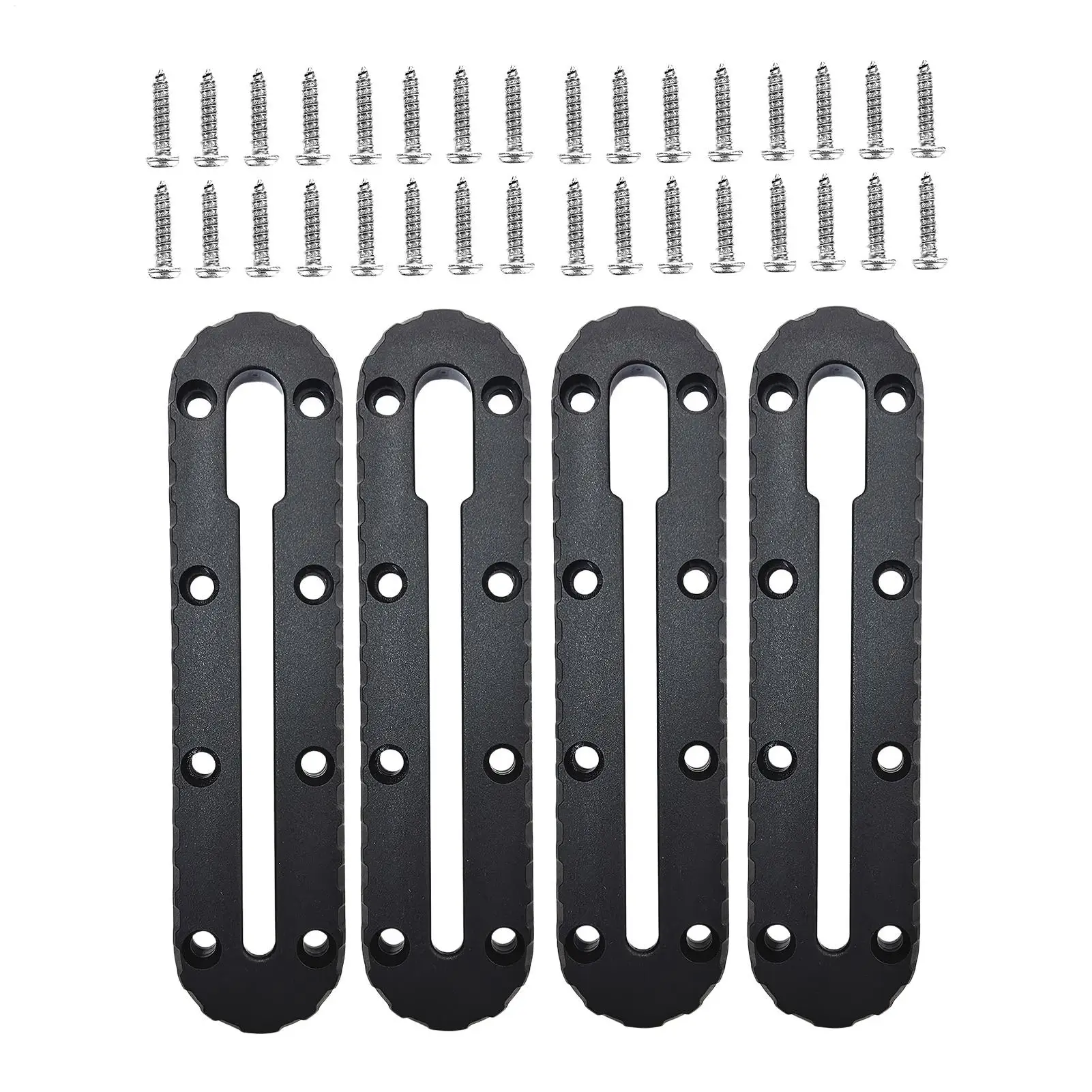 Kayak Rail With Screws 4 Pieces Low Profile Multifunctional Kayak Accessories Mount Track For Fish Finder Cup Holder Cleats