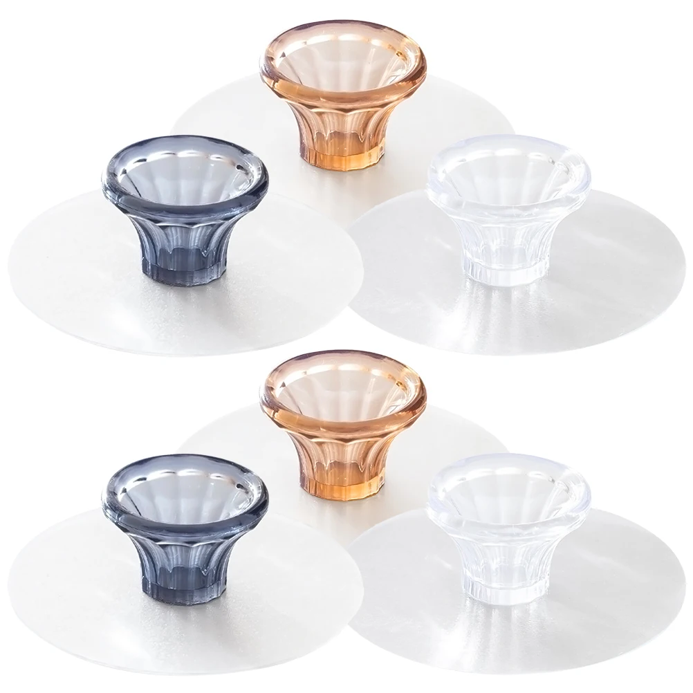 

PVC Cabinet Knobs Hole-free Handles for Cupboards Drawer Cabinets Adhesive Kitchen Furniture Modern Transparent Pulls Punch Free