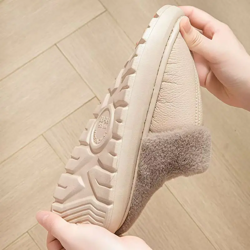 Winter Autumn Home Cotton Slippers With Waterproof Anti-slip Properties Filled With Fleece Providing Warmth Comfort Relaxation