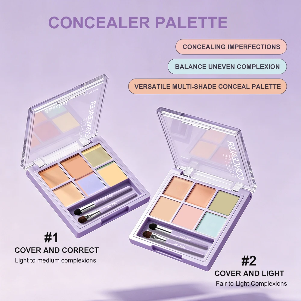 Concealer Palette Matte Finish Decorate Dark Circle Even Skin Tone Concealer,Color Correction,Brightening 3 in 1 Conceal Palette