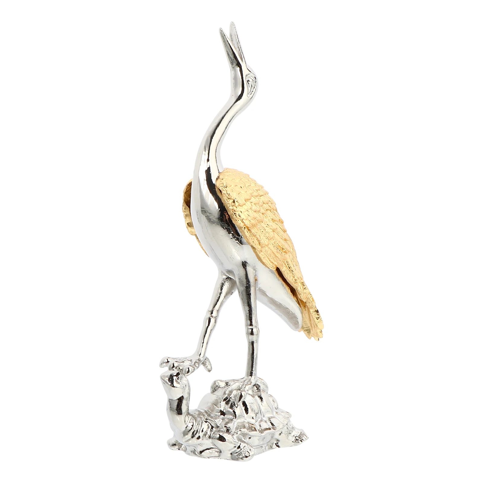 

1pc Metal Crane Statue Home Decor Lovely Shape Bright Colors Durable Quality Mini Sculpture Garden Ornament Christmas Gift