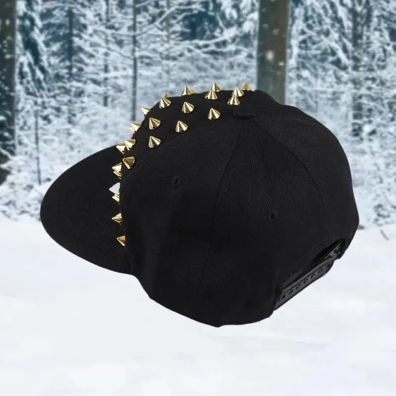 Men And Women's Rivet Flat Hat Punk Rock Hip Hop Stud Baseball Caps Y2K Outdoor Personalized Hat