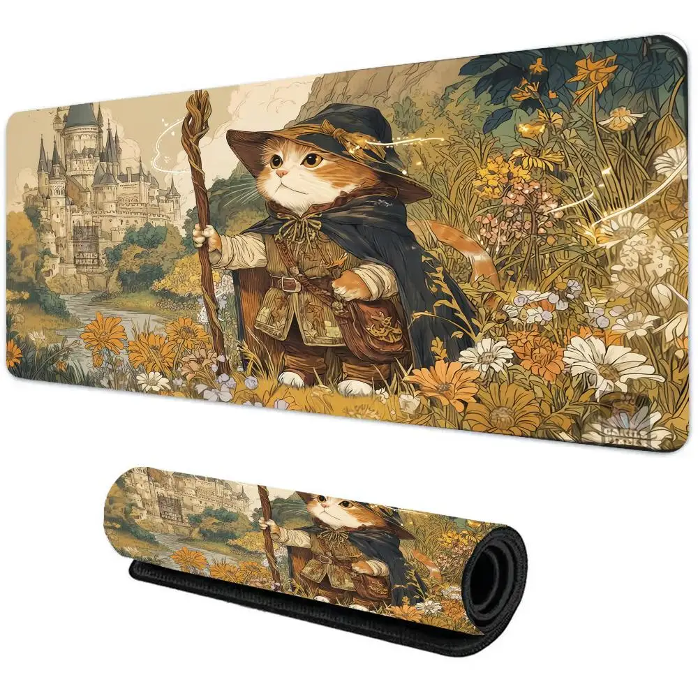 

Коврик для мыши Cut Cat Magic, офисный коврик для мыши с поддержкой запястья, игровой настольный коврик, нескользящий настольный коврик, игровой коврик для мыши