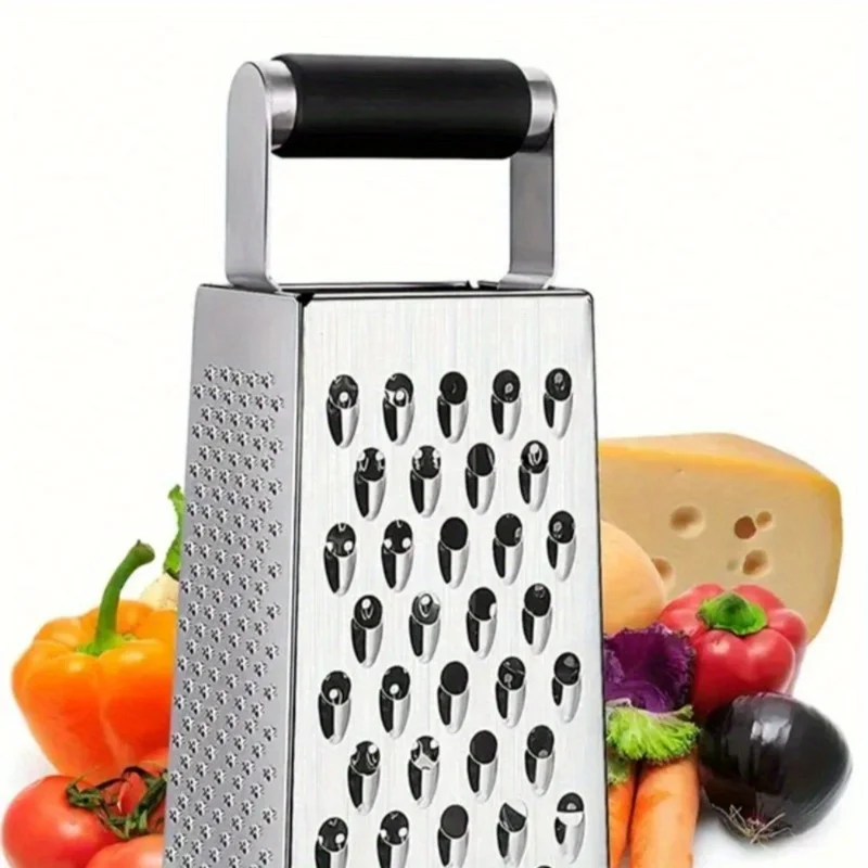 

Stainless Steel Box Grater - Versatile Cheese & Potato Slicer, Manual Food Shredder for Kitchen and Dining