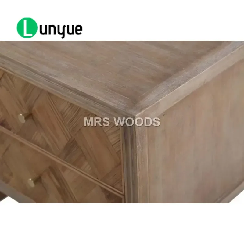 Solid Wood Bedside Table with Drawer Retro Luxury Nightstand for Bedroom Unique Reading Lamp Side Table Furniture
