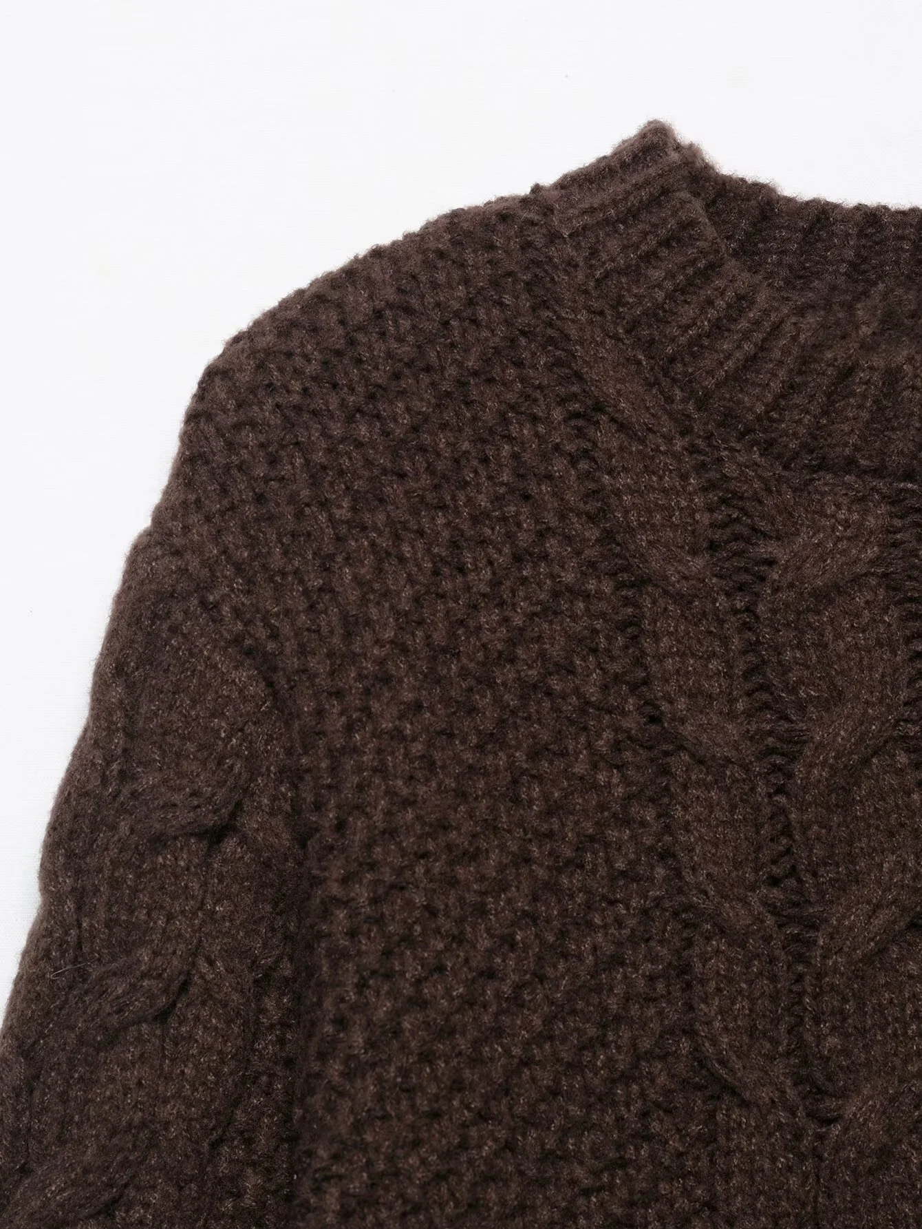 PB&ZA2025 damski jesienny nowy sweter z szerokimi rękawami w stylu casual, luźny, w stylu leniwym, z okrągłym dekoltem