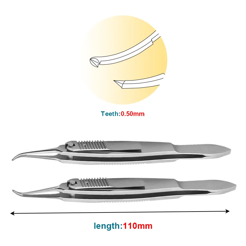 

Autoclavable Curved Strabismus Forceps with Lock Stainless Steel Ophthalmic Eye Instrument Two Types