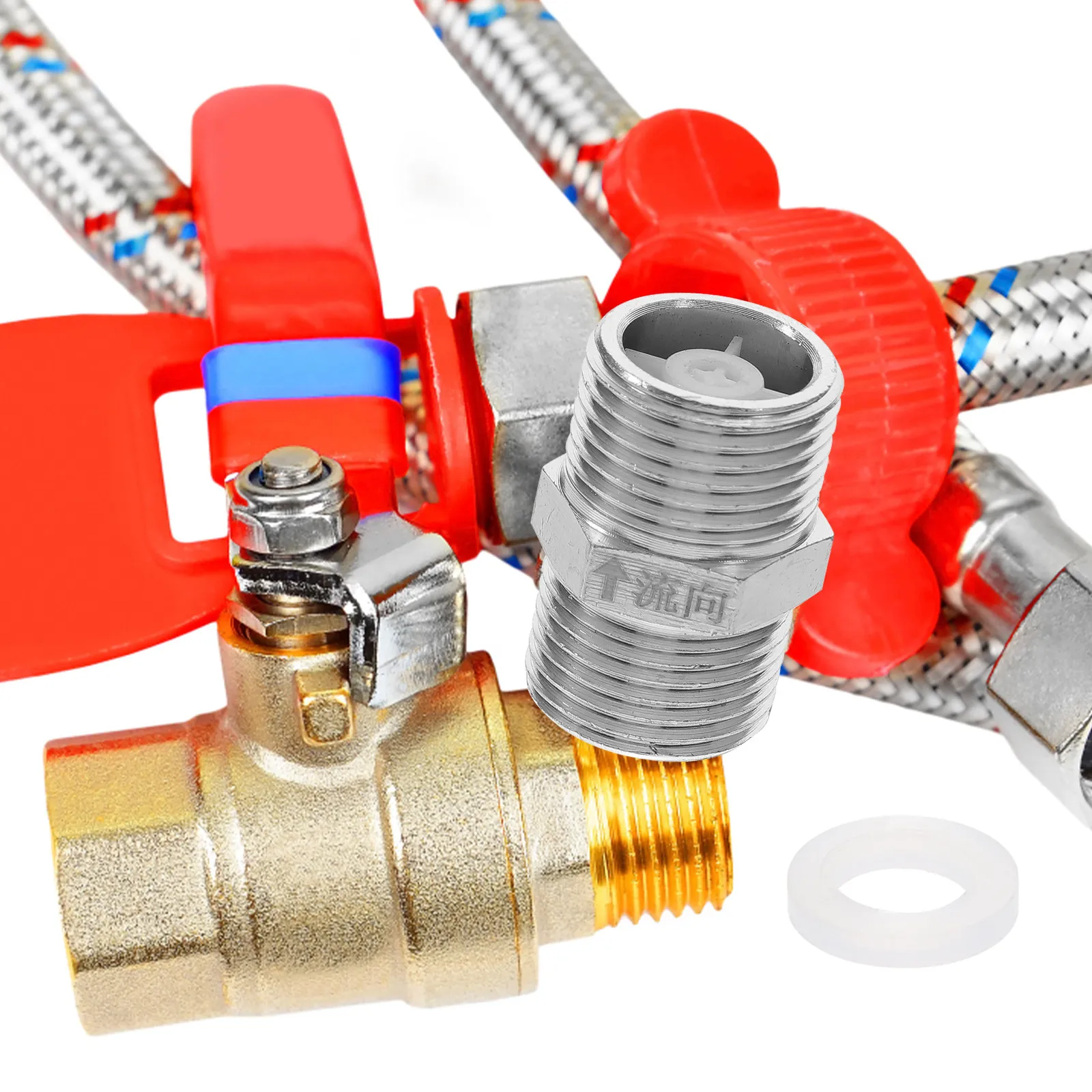 4-Way Copper Non-Return Valve for Water Plumbing & Solar Heaters – Backflow Prevention, Easy Installation