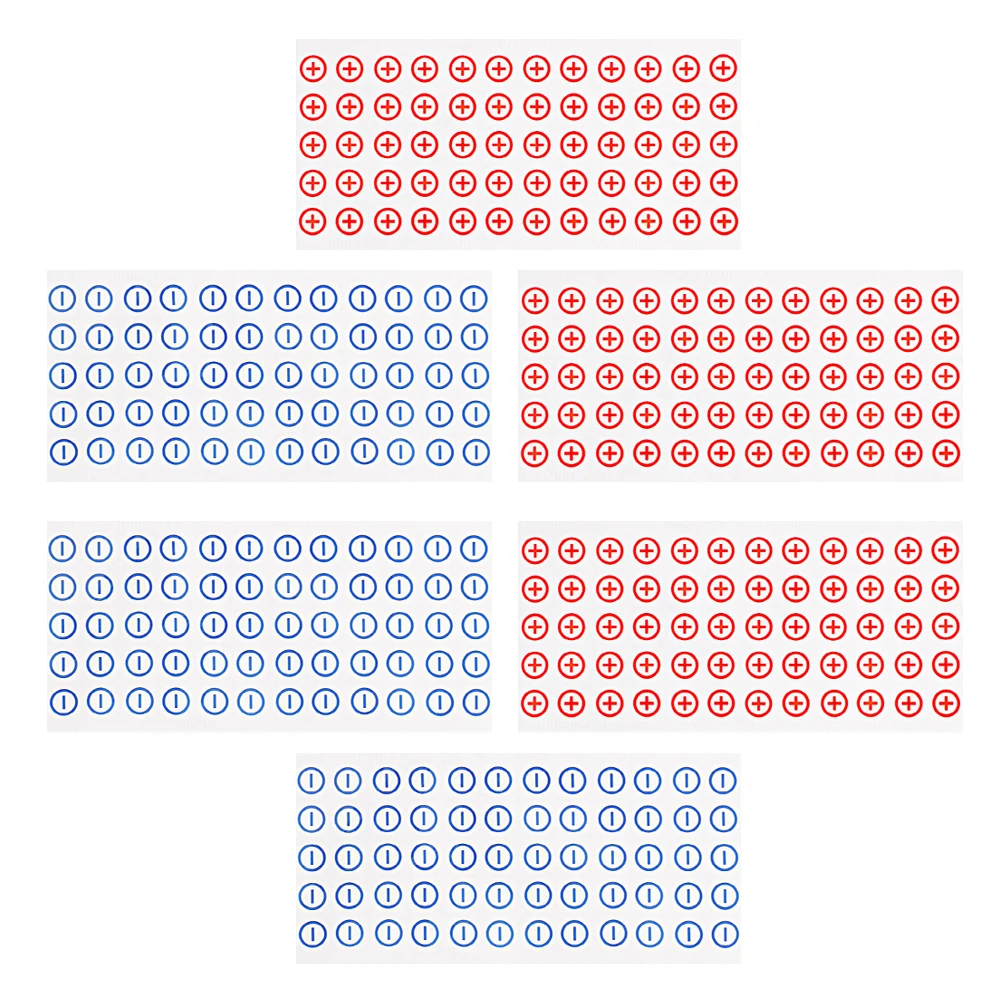 

60 Labels Per Sheet Polarity Stickers 12Mm Self Adhesive Polarity Labels Electrical Safety Sign Decals for Breaker Box