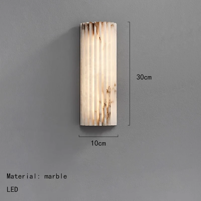 Creatieve echte marmeren LED-wandlamp Art Deco kamerdecoratie blaker salon restaurant hotel badkamer stenen verlichting